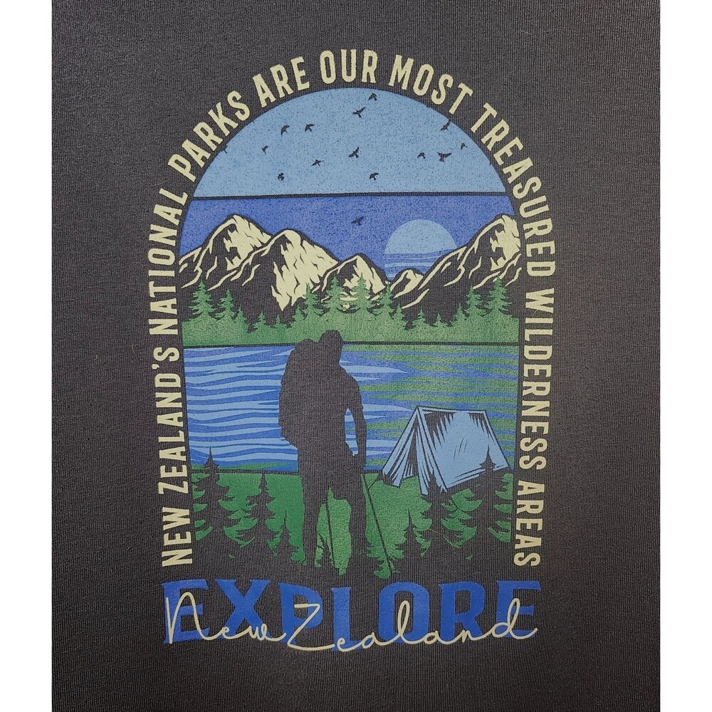 New Zealand Sea to Sky Hoodie Medium Navy Blue National Parks Camping Hiking